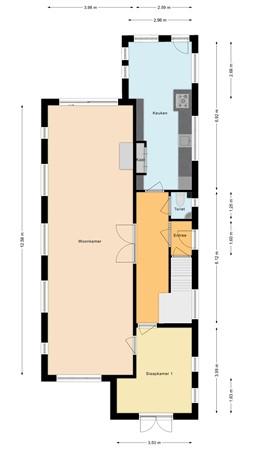 Floorplan - Frederik Hendriklaan 14, 2012 SH Haarlem